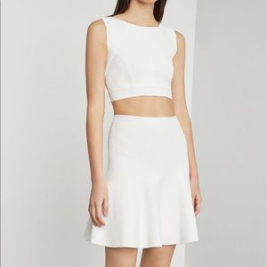 BCBG Ingrid A-line skirt in White